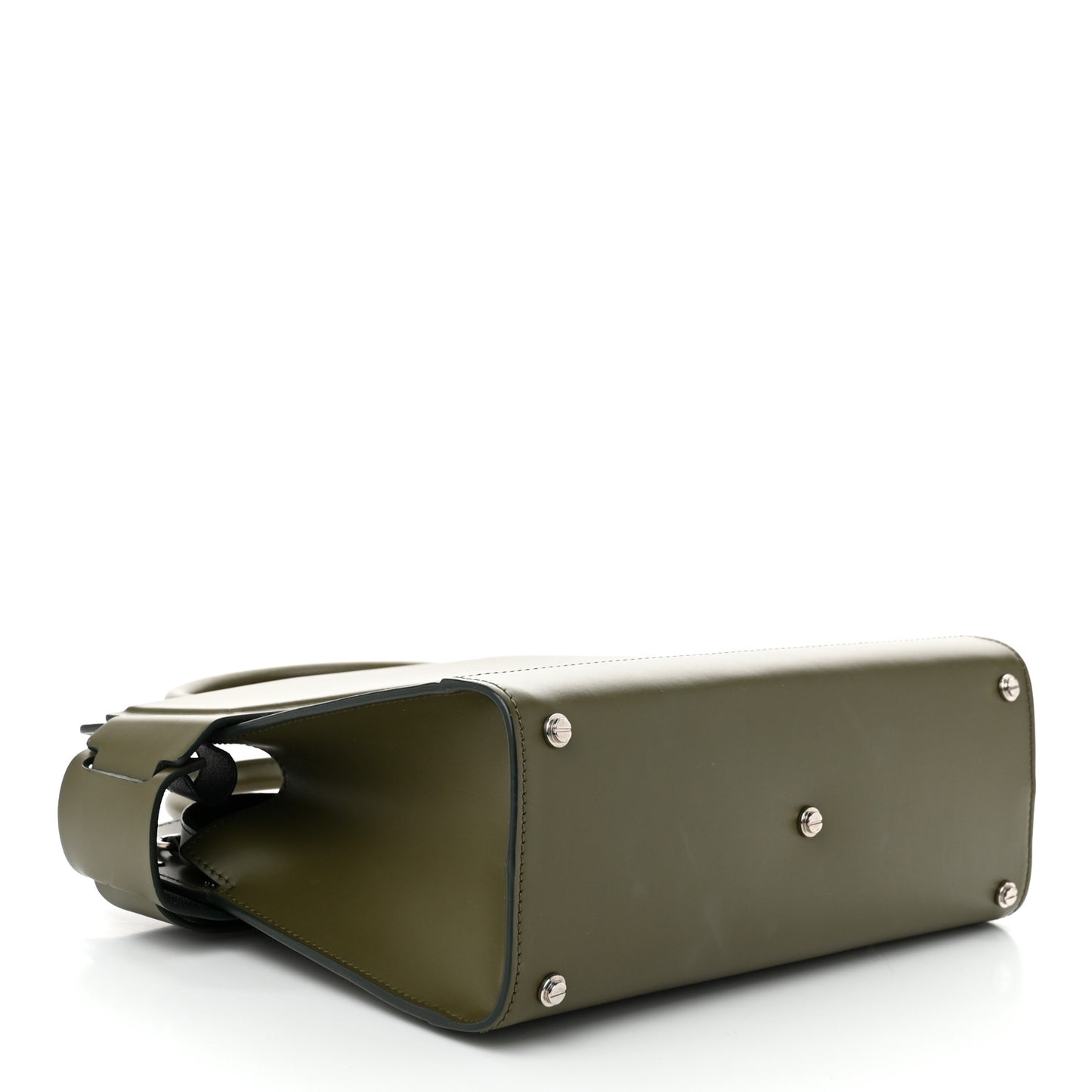 Smooth Calfskin Small Horizon Satchel Khaki