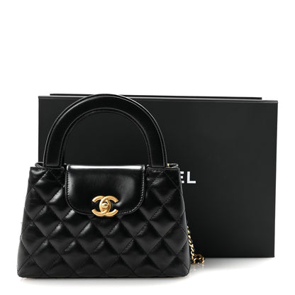 Chanel Shiny Aged Calfskin Quilted Nano Kelly Shopper Black 10 of 10
