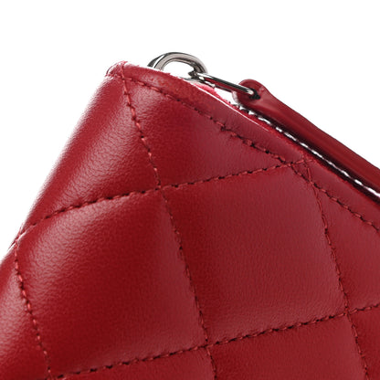 Chanel Lambskin Quilted Large Gusset Zip Around Wallet Red 9 of 11