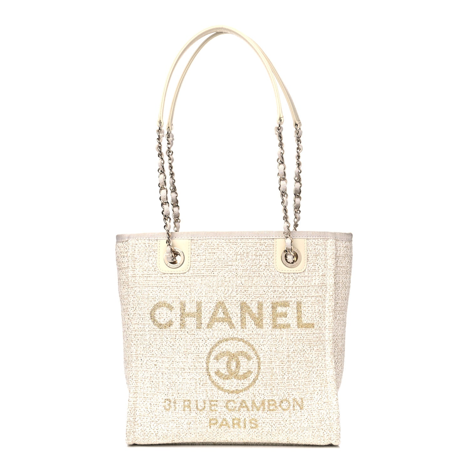Chanel Canvas Mini Deauville Tote Light Beige 1 of 7