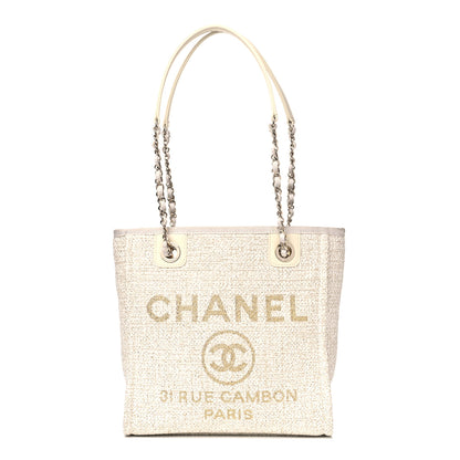Chanel Canvas Mini Deauville Tote Light Beige 1 of 7