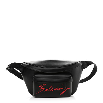 Balenciaga Supple Calfskin Signature Logo Large Everyday Beltpack Black 1 of 10