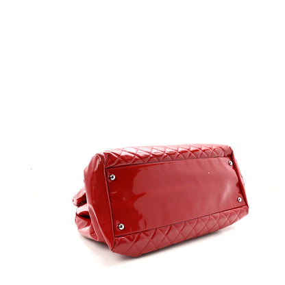 Chanel Patent Quilted Large Just Mademoiselle Bowling Bag Red 4 of 10