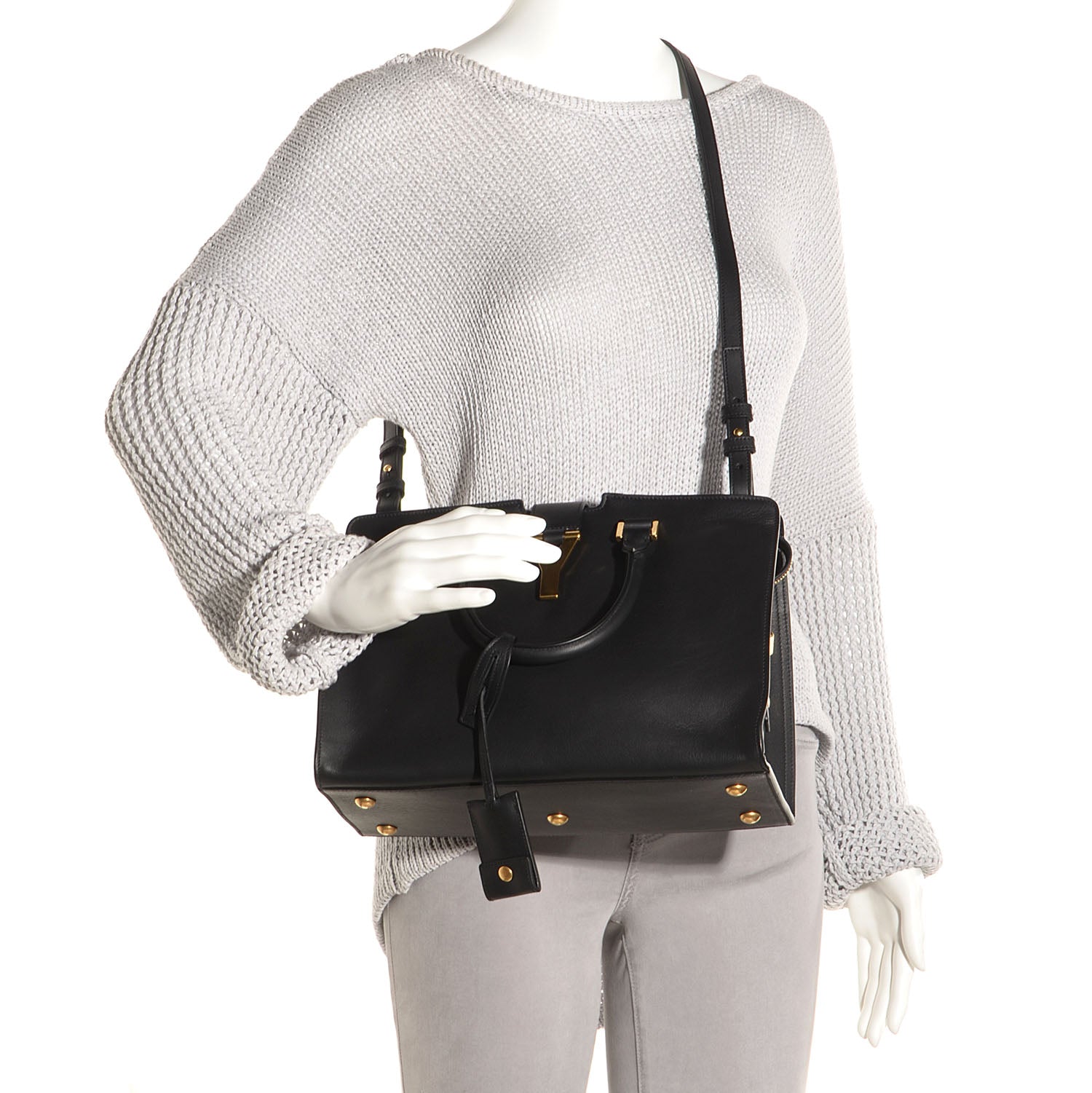 Saint Laurent Calfskin Small Classic Y Cabas Black 2 of 8