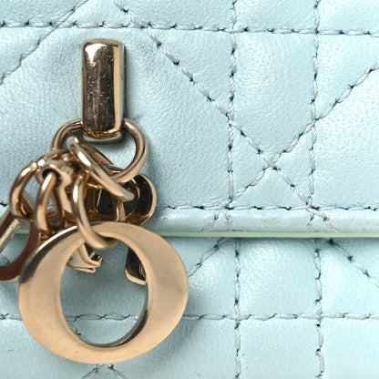 Christian Dior Lambskin Cannage Miss Dior Glycine Wallet Blue Green 10 of 11