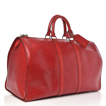 Louis Vuitton Epi Keepall 45 Castillan Red 2 of 14