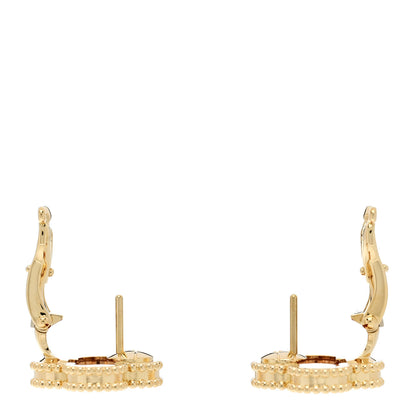 Van Cleef & Arpels 18K Yellow Gold Carnelian Vintage Alhambra Earrings 3 of 5