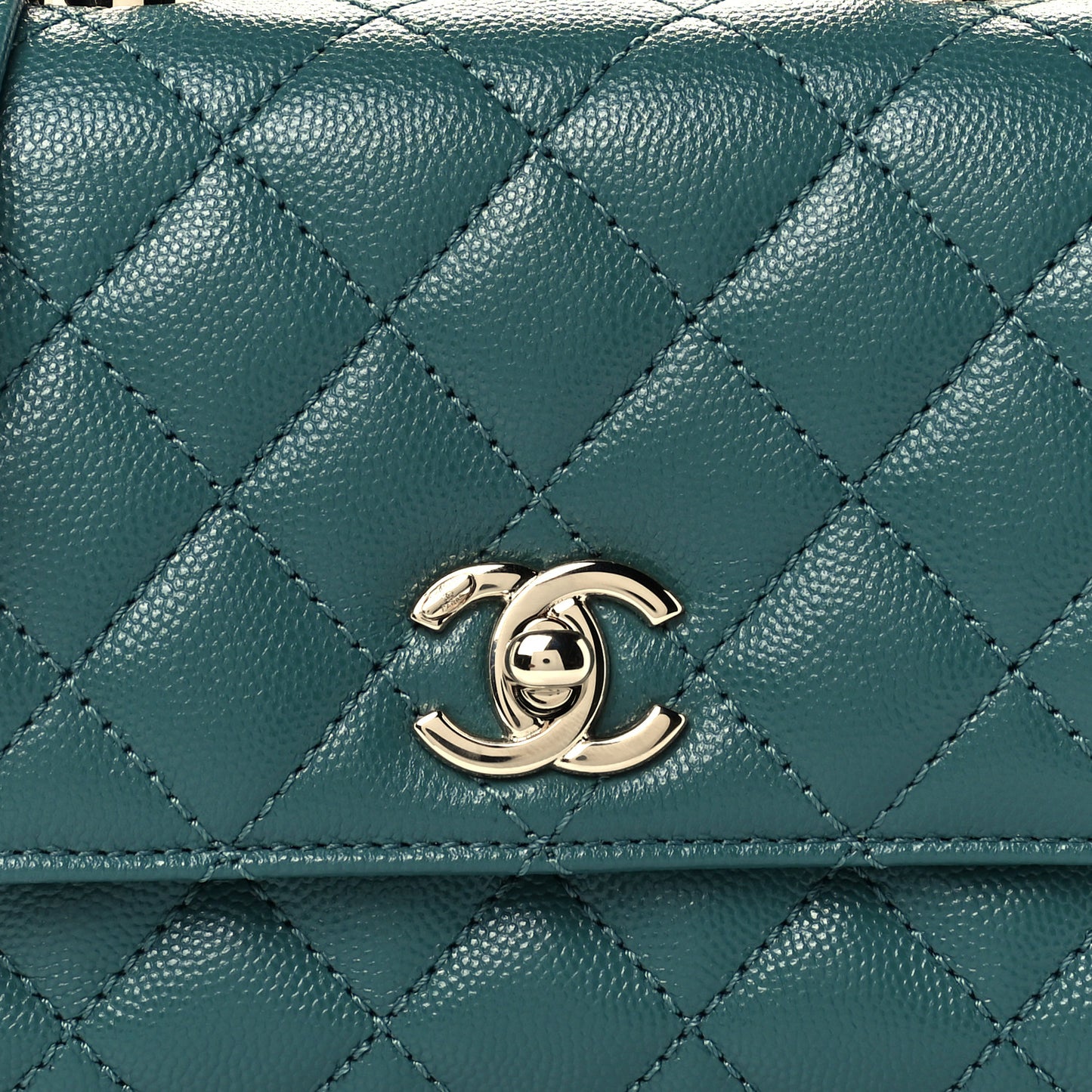 Caviar Quilted Extra Mini Coco Handle Flap Green