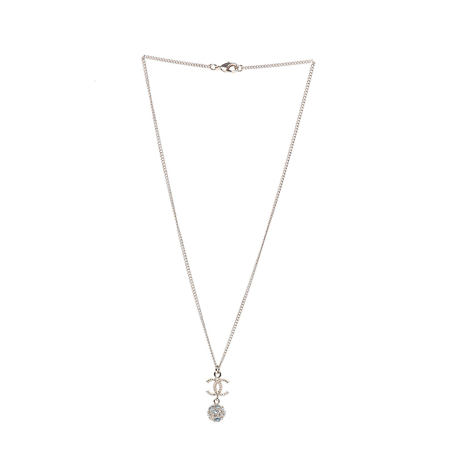 Crystal Resin CC Drop Pendant Necklace Gold