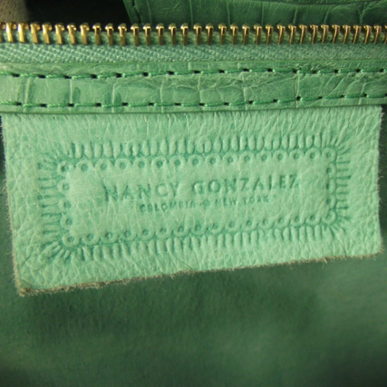 Canvas Crocodile Leaf Tote Green