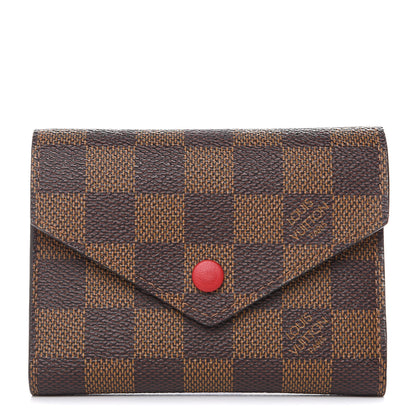 Louis Vuitton Damier Ebene Victorine Wallet Red 1 of 8