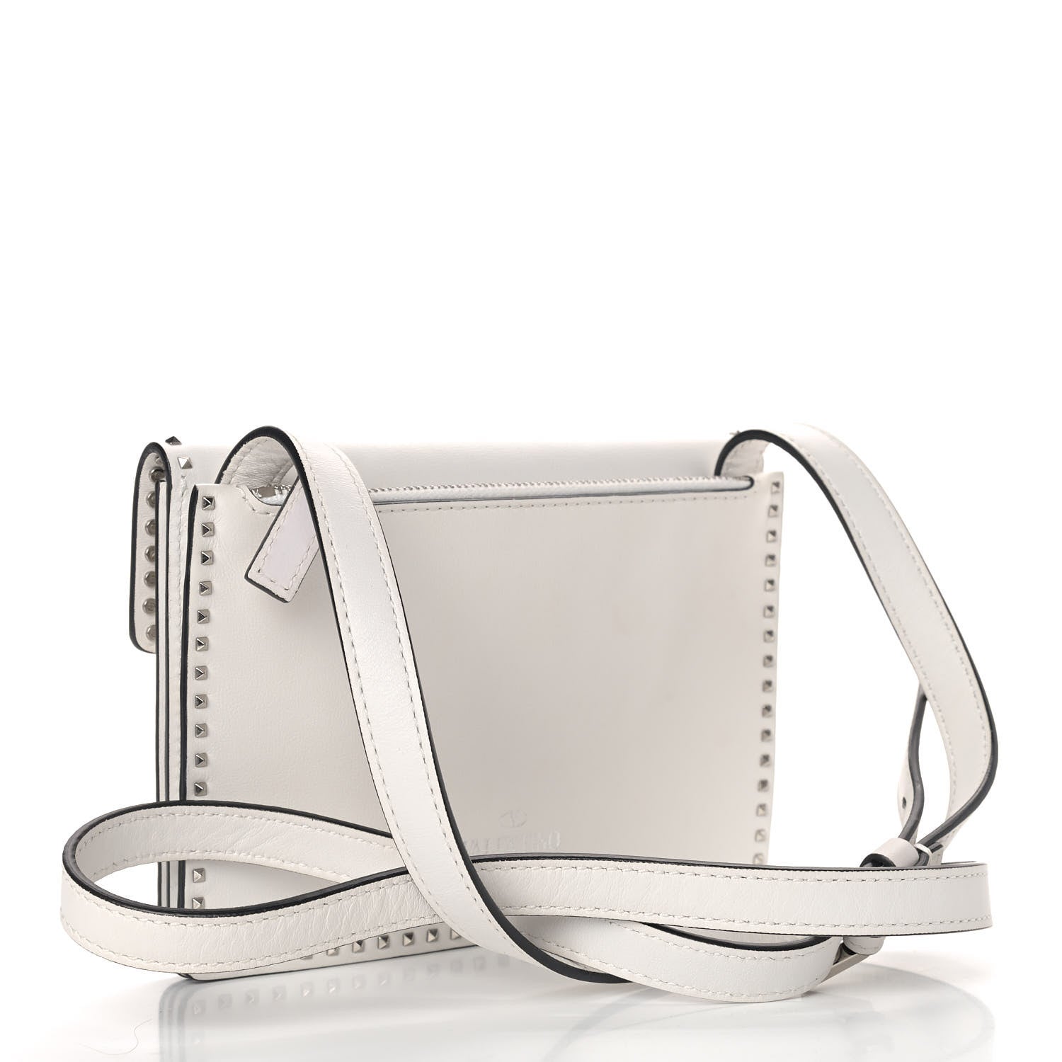 Valentino Garavani Calfskin Small Rockstud Cabana Crossbody Bag White 3 of 8