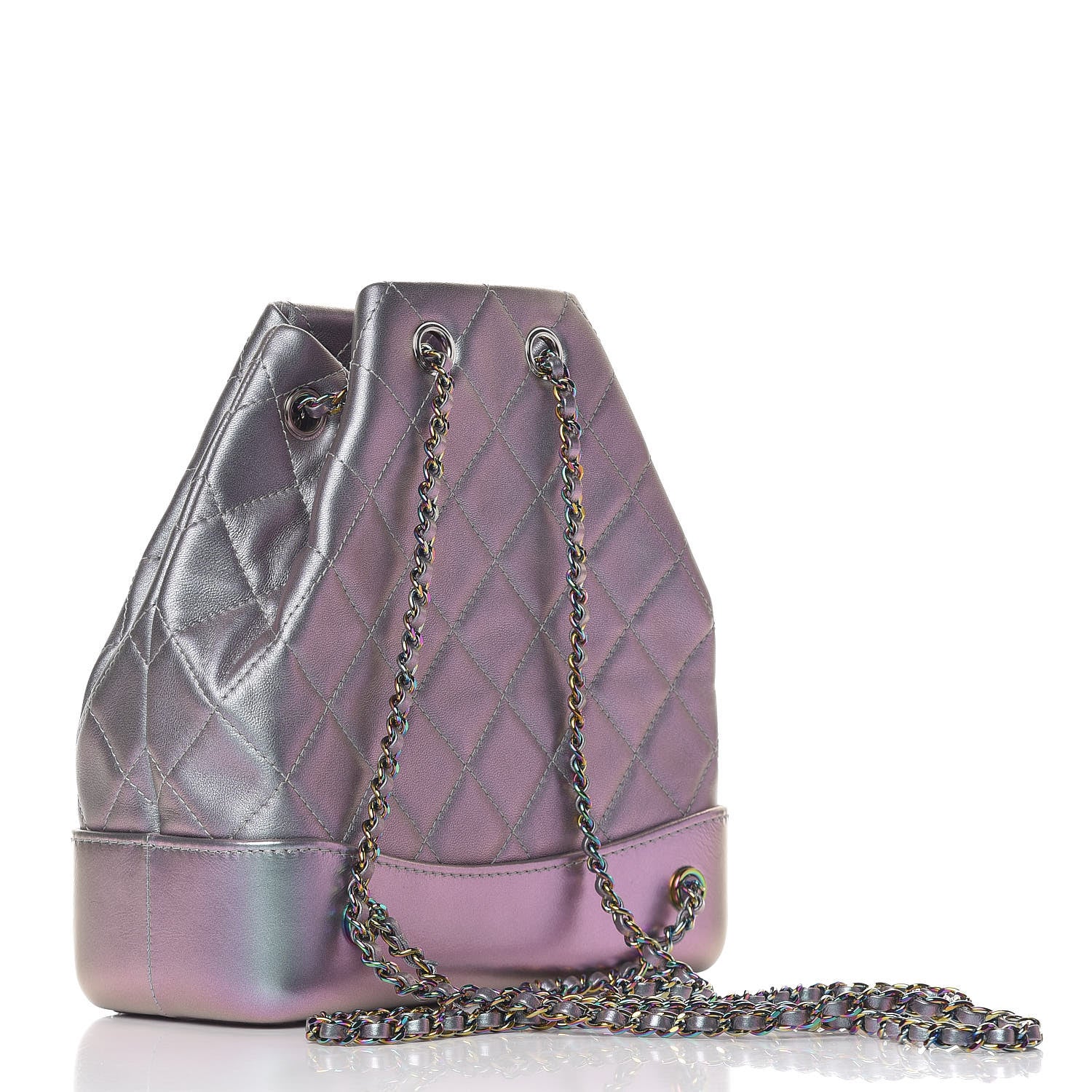 Chanel Iridescent Lambskin Calfskin Small Quilted Gabrielle Backpack Light Purple 3 of 12