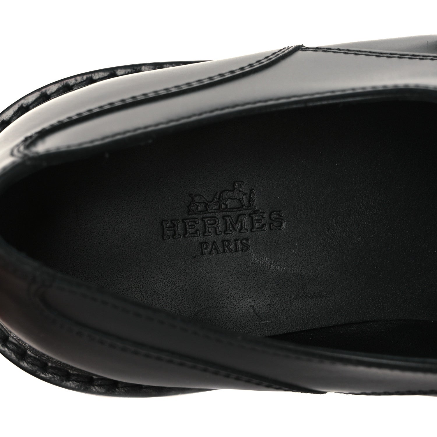 Hermes Glossed Calfskin First Oxford 39 Black 7 of 8