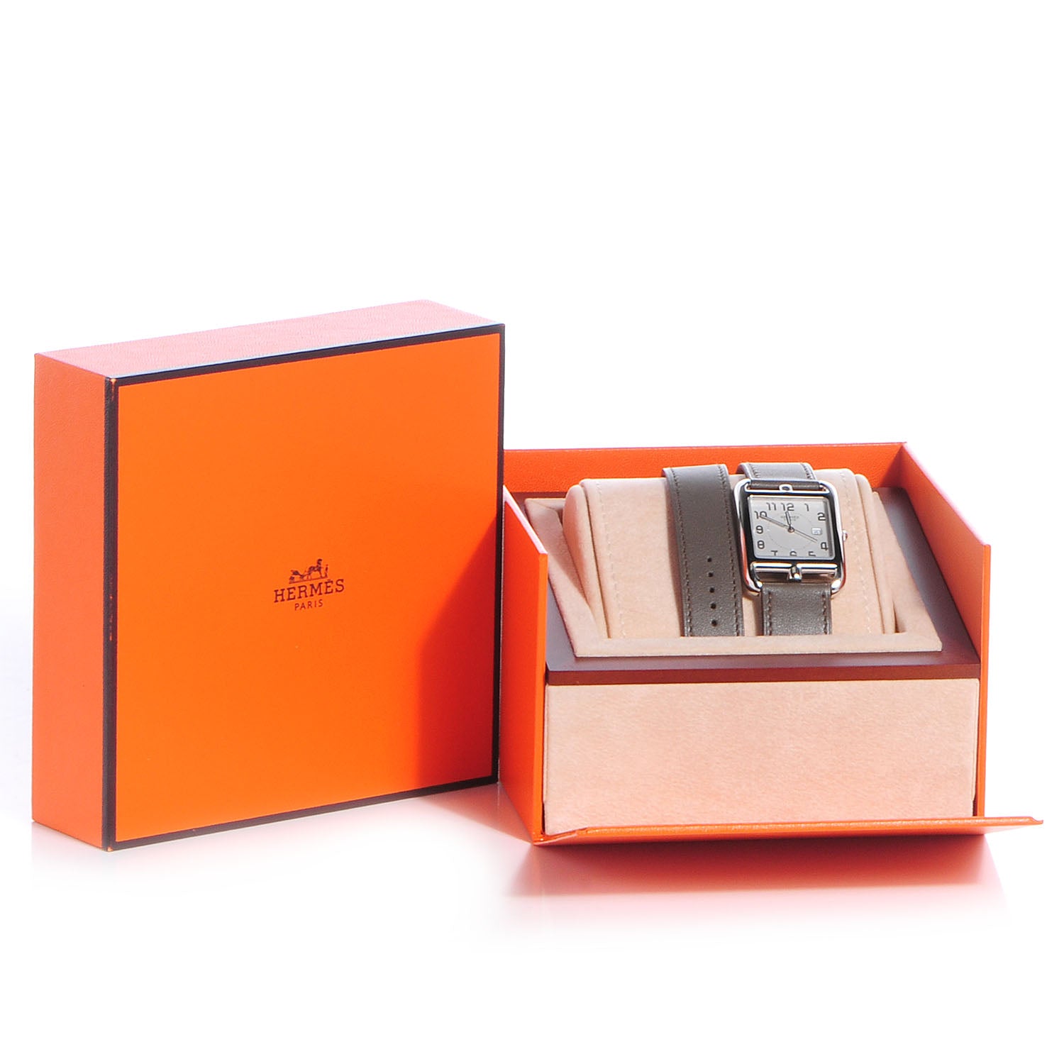 Hermes Stainless Steel Swift 29mm Cape Cod Double Tour Quartz Watch Etoupe 8 of 8