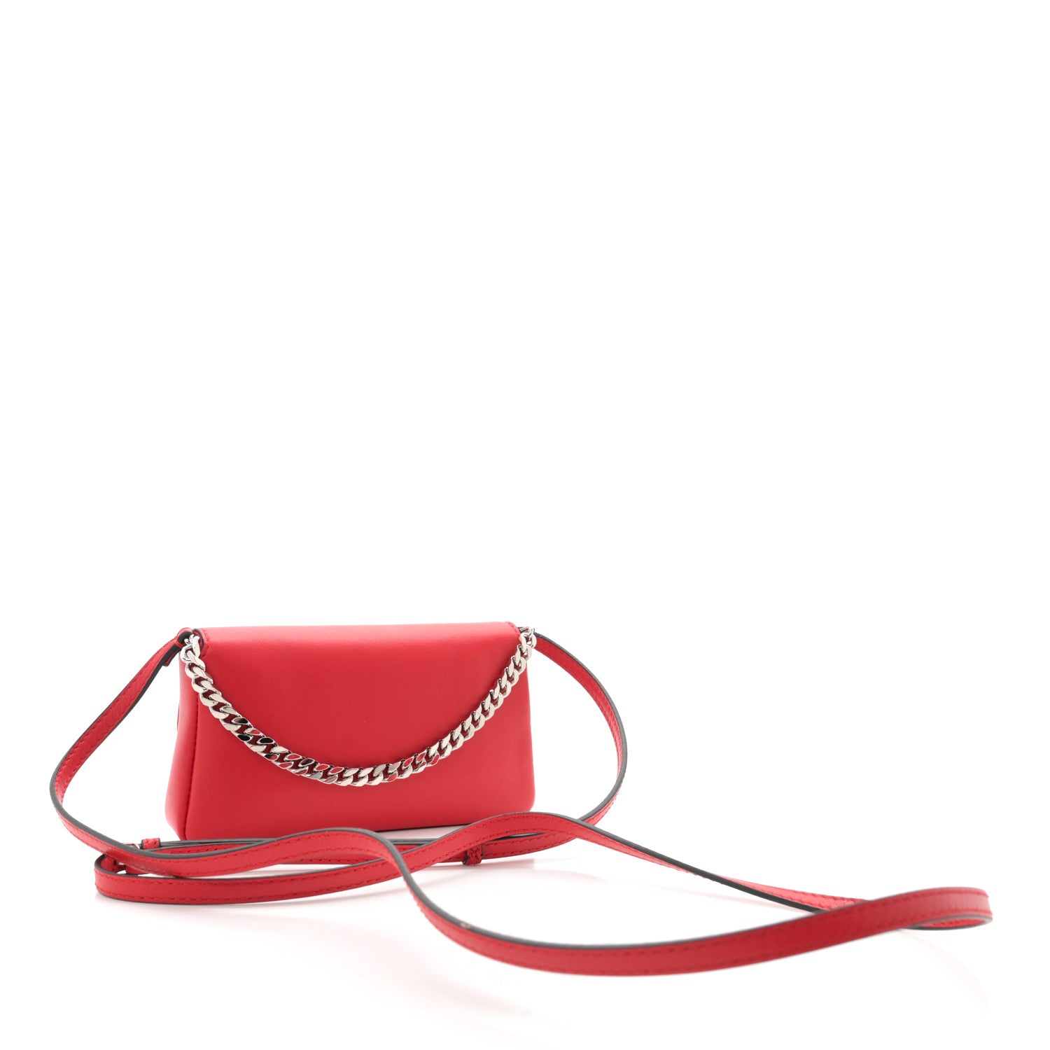 Fendi Shiny Nappa Micro Baguette Rosso 2 of 12