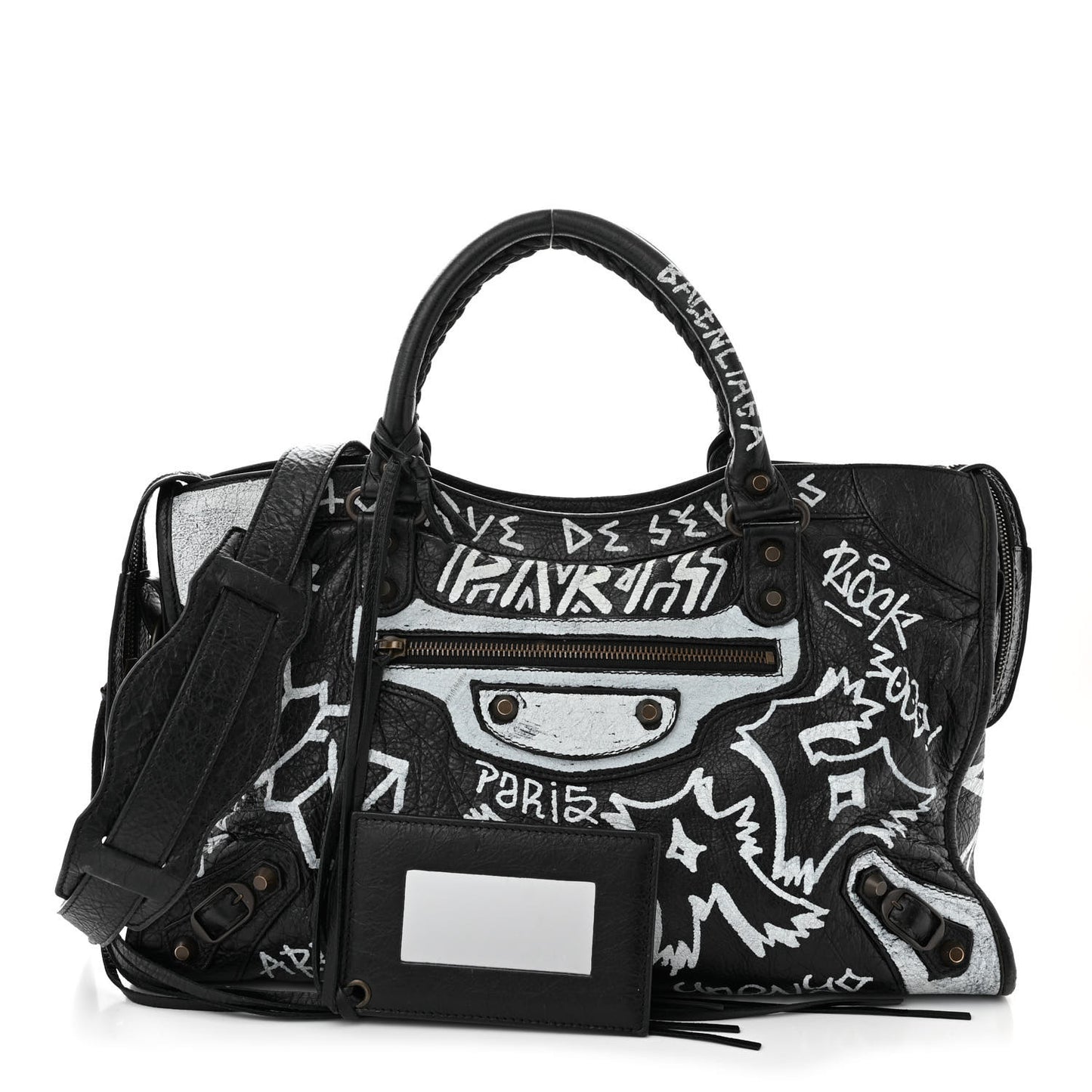 Agneau Arena Graffiti All Over Classic Hardware City Black White
