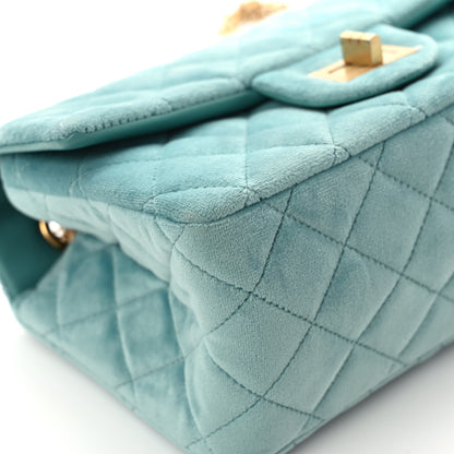 Chanel Velvet Quilted Mini 2.55 Reissue Flap Light Blue 9 of 11