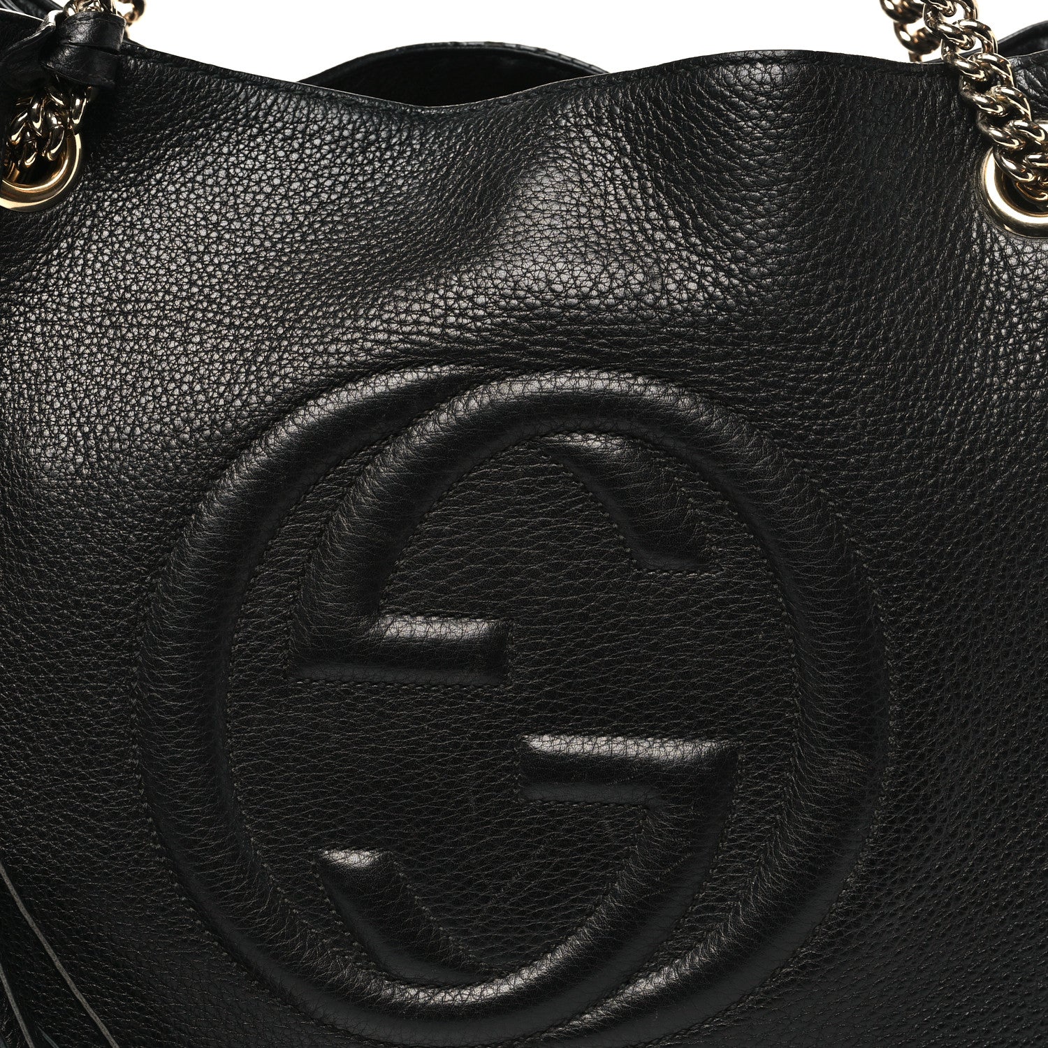 Gucci Pebbled Calfskin Medium Soho Chain Shoulder Bag Black 8 of 12