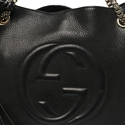 Gucci Pebbled Calfskin Medium Soho Chain Shoulder Bag Black 8 of 12