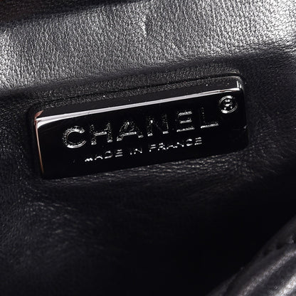 Chanel Lambskin Quilted Camellia Wristlet Black 6 of 7