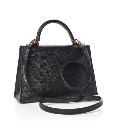 Hermes Epsom Mini Kelly Sellier 20 Black 3 of 33