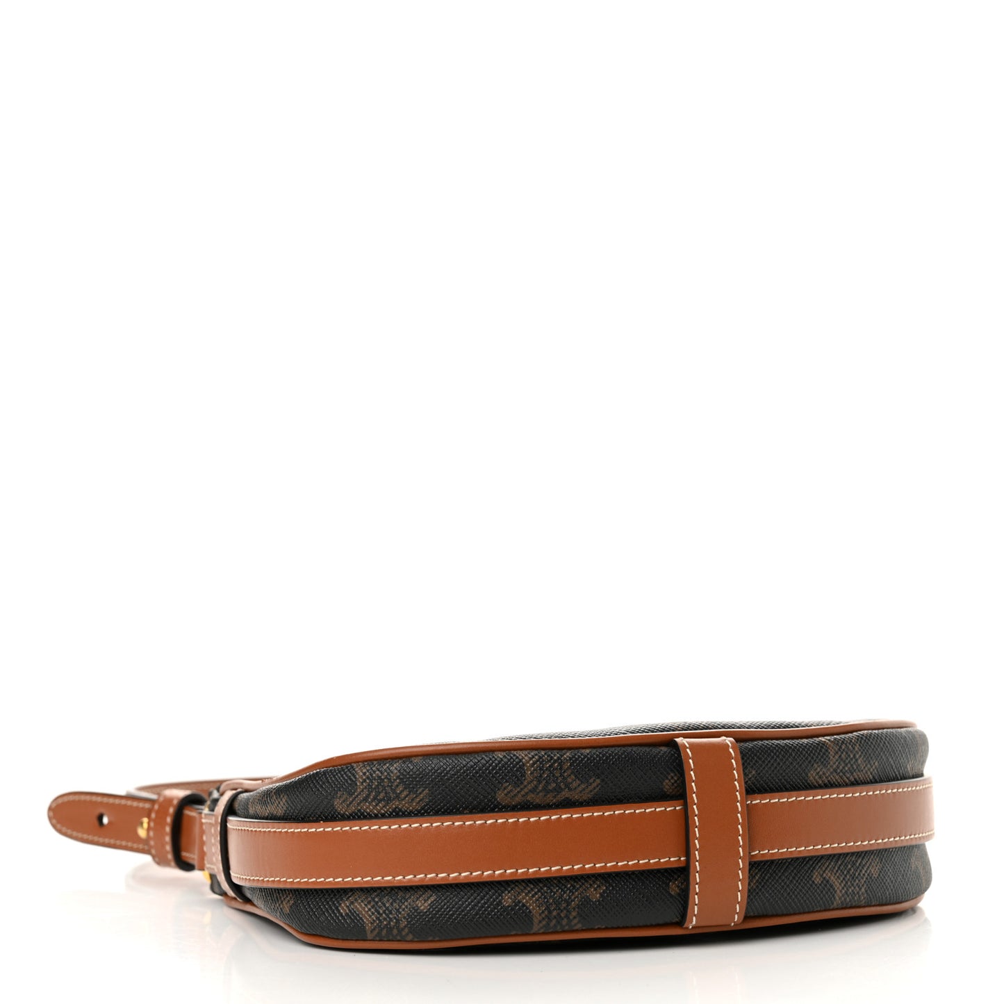 Canvas Calfskin Mini Ava Triomphe Shoulder Bag Tan