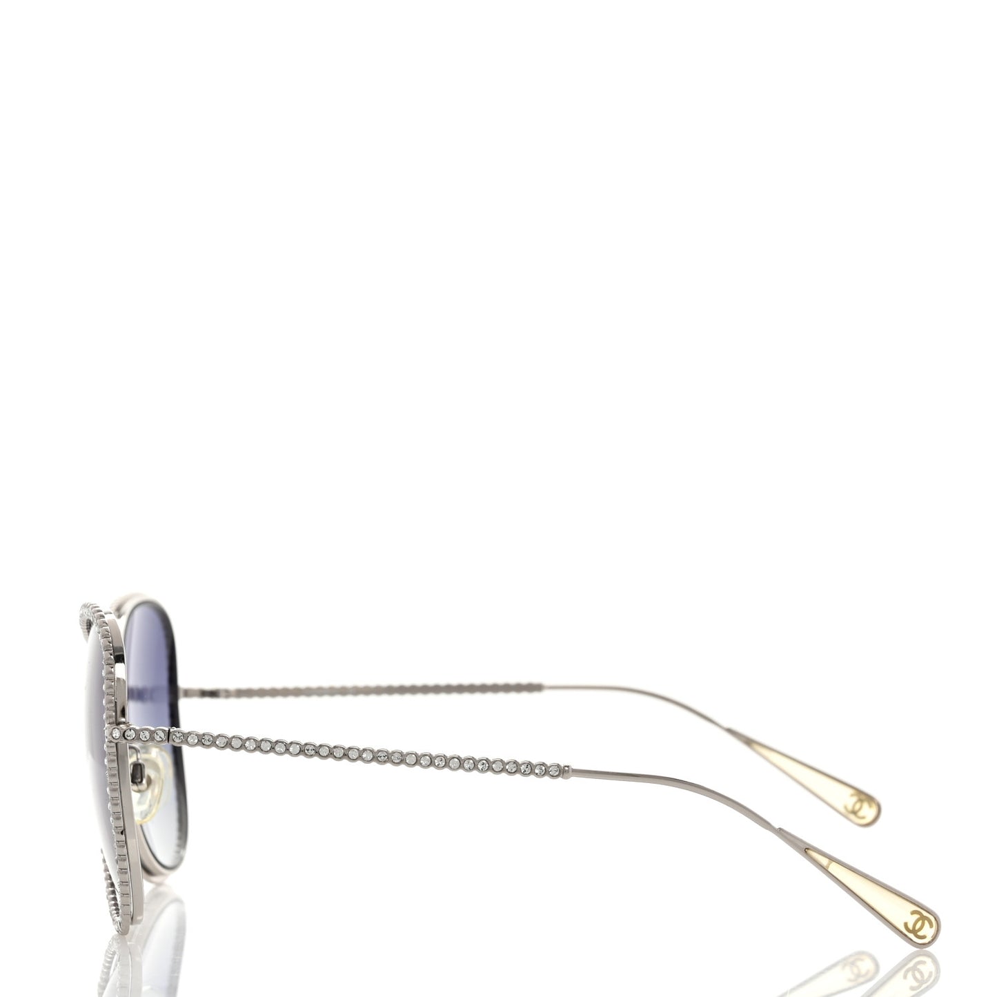 Crystal Aviator Sunglasses 4121-B Silver