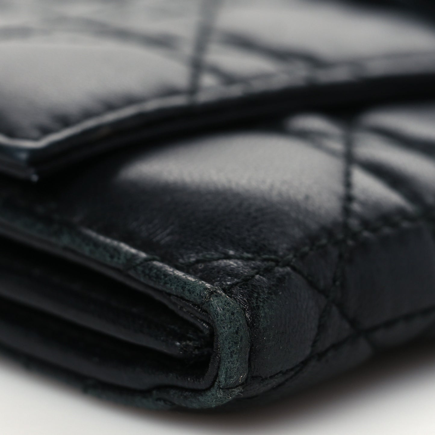 Lambskin Cannage Miss Dior Chain Wallet Black