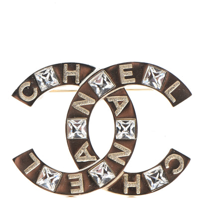 Chanel Crystal Baguette CC Brooch Gold 1 of 5