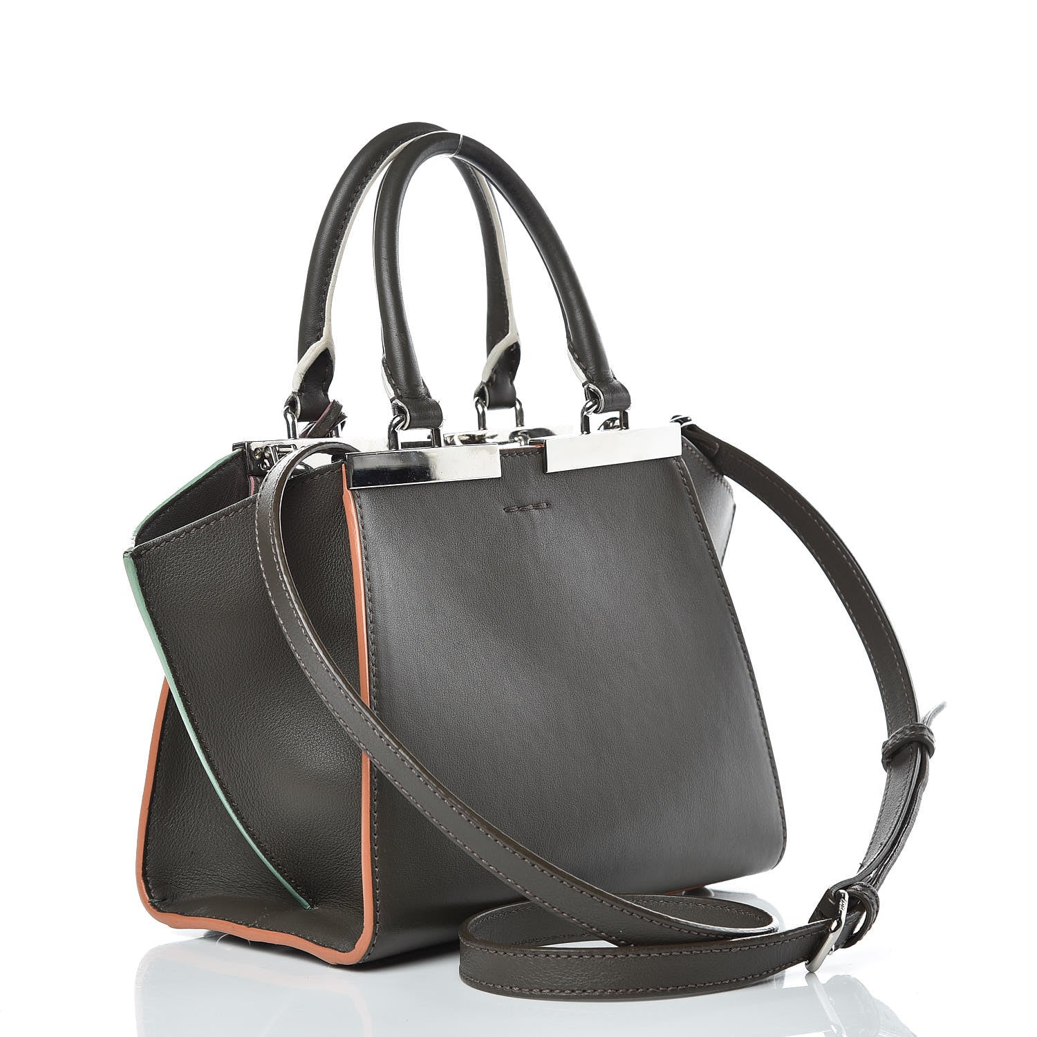 Fendi Vitello Dolce Mini 3jours Tote Carbone 3 of 18