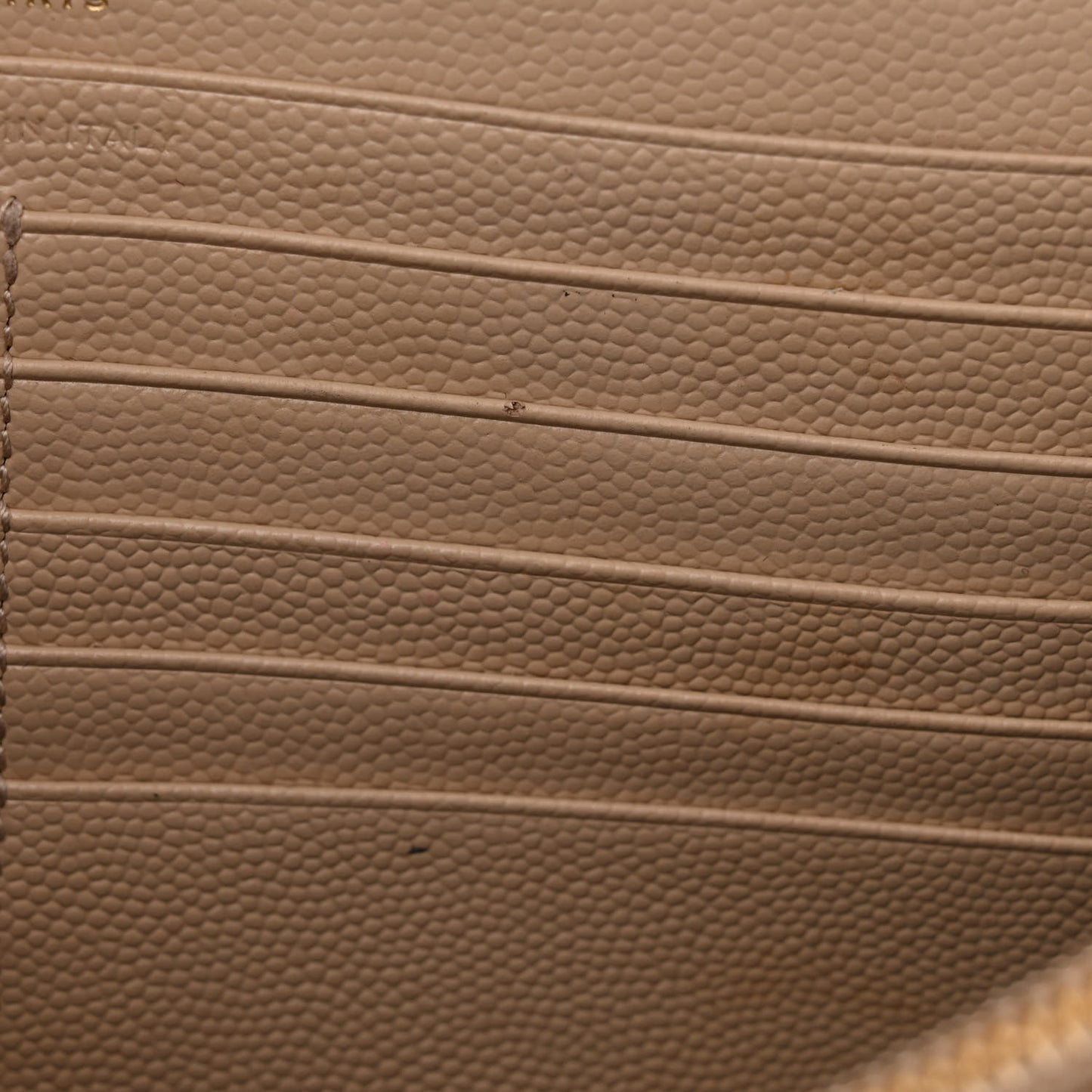 Grain De Poudre Matelasse Chevron Monogram Chain Wallet Dark Beige