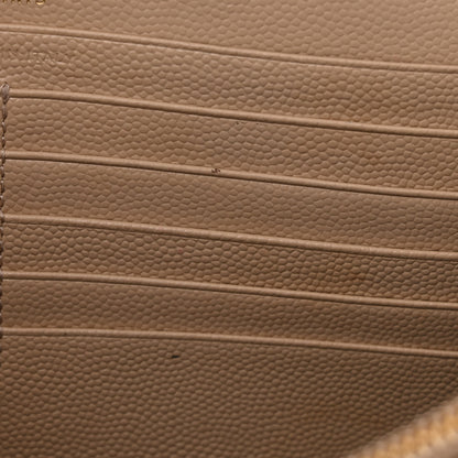 Saint Laurent Grain De Poudre Matelasse Chevron Monogram Chain Wallet Dark Beige 15 of 18