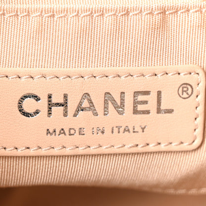 Chanel Metallic Calfskin Studded Chevron Quilted Small Stud Wars Drawstring Bag Beige 6 of 10