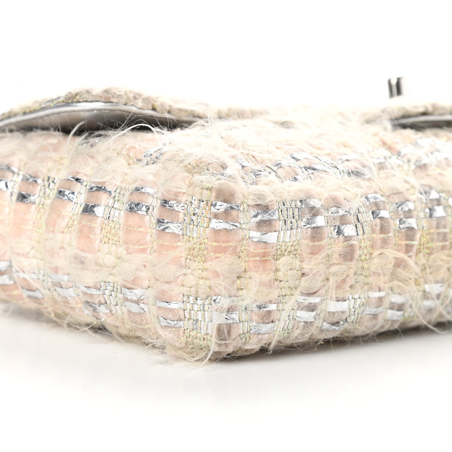Chanel Tweed Quilted Single Flap Beige 10 of 12