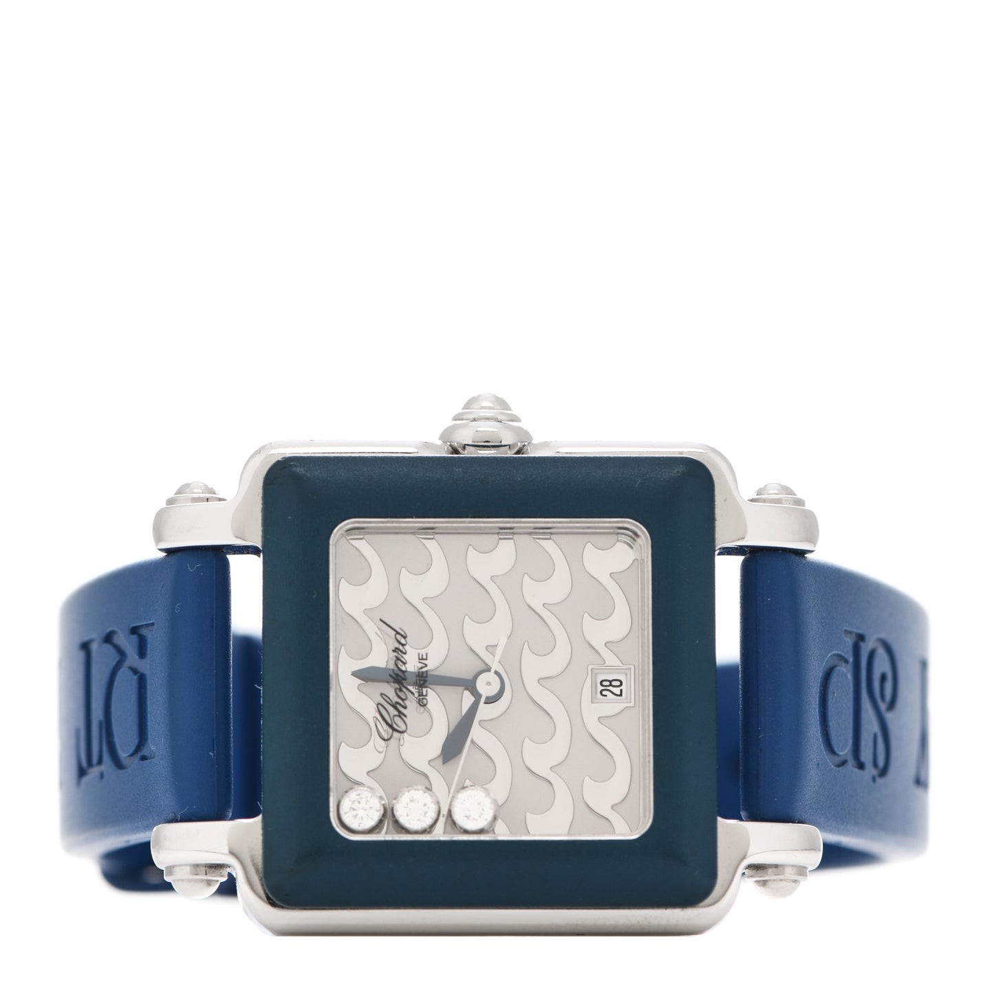 Stainless Steel Rubber 3 Diamond 27mm Be Happy 2 Quartz Watch