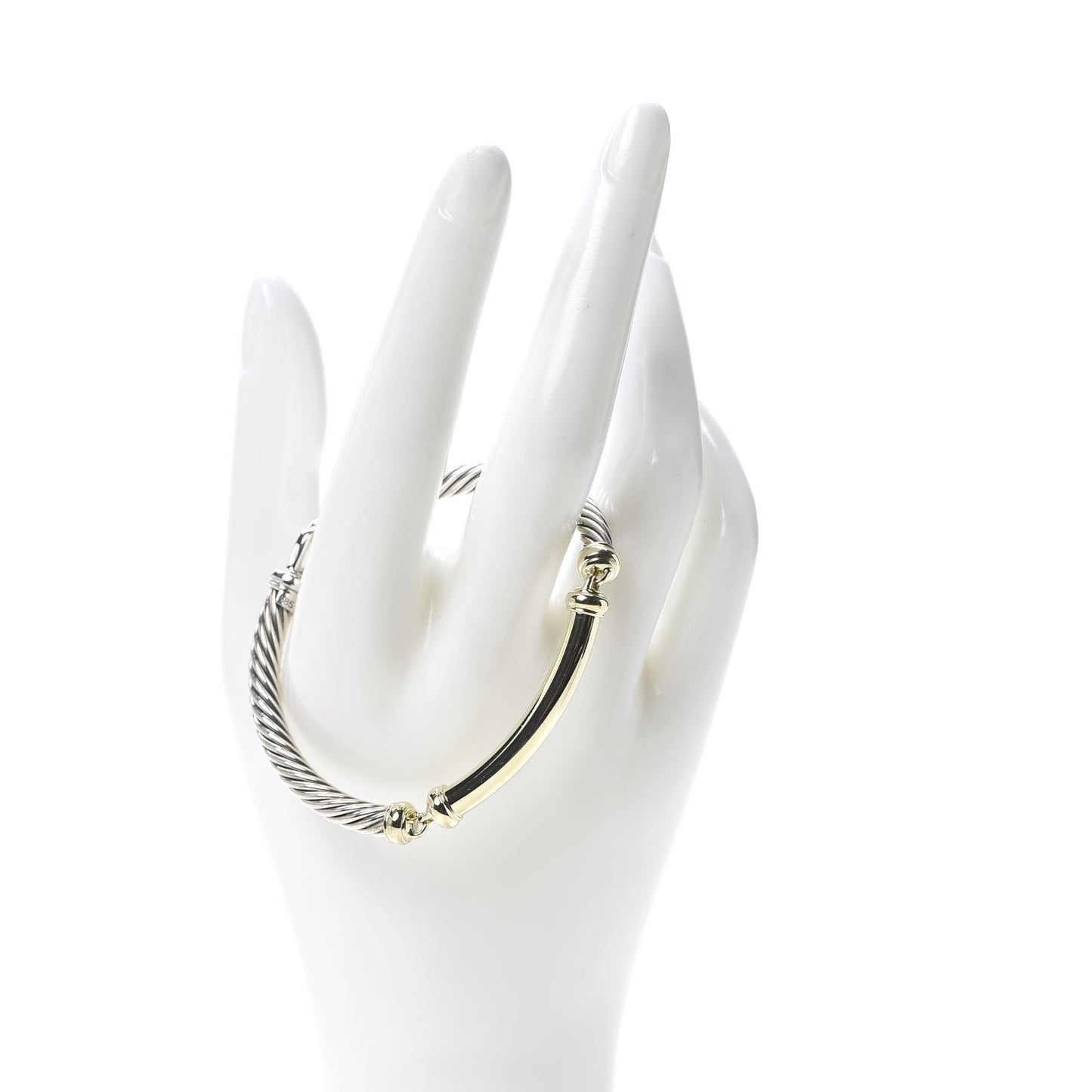Sterling Silver 14K Yellow Gold 5mm Metro Cable Bracelet