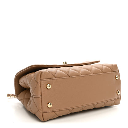 Chanel Caviar Quilted Mini Coco Handle Flap Beige 4 of 11