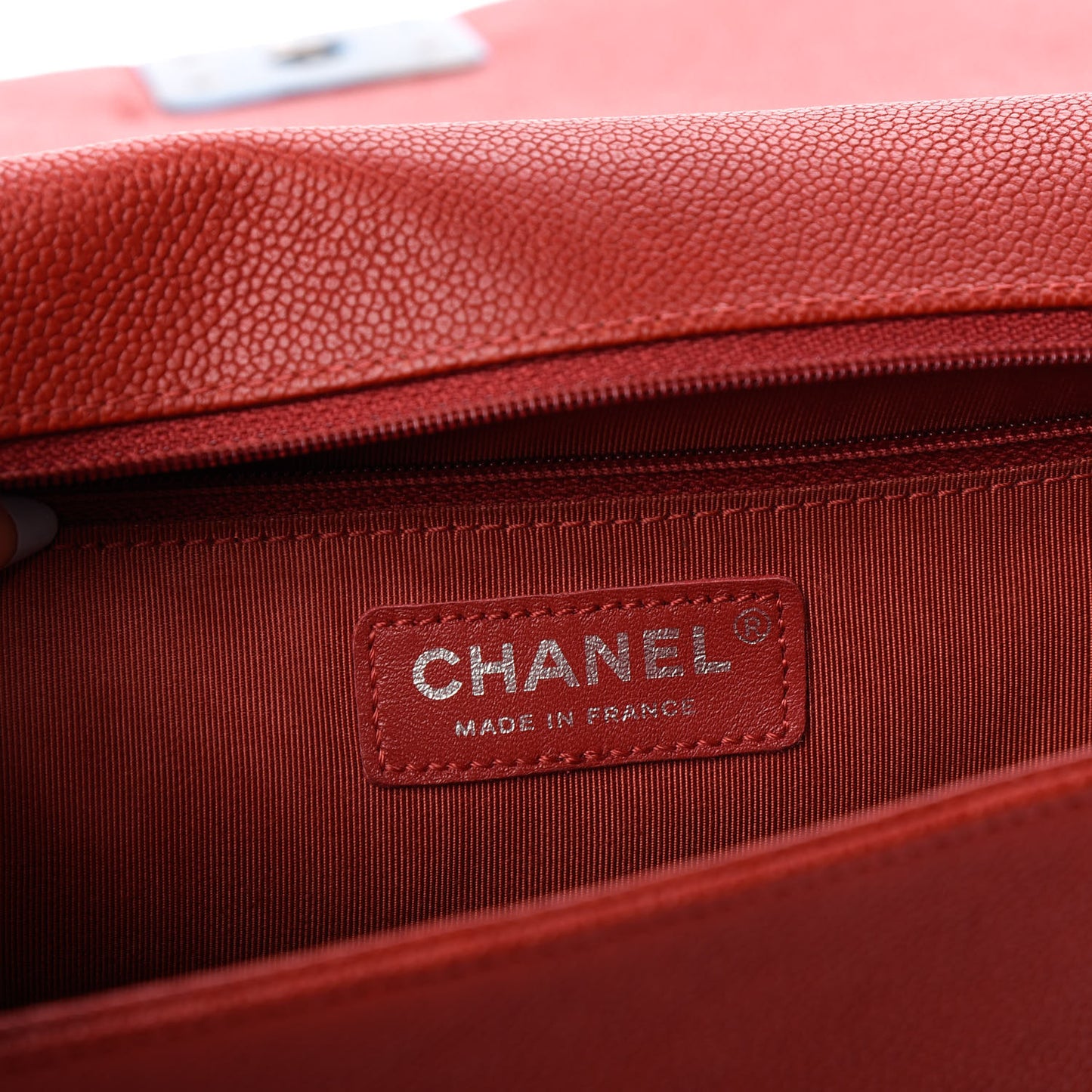 Caviar Quilted New Medium Boy Flap Dark Red