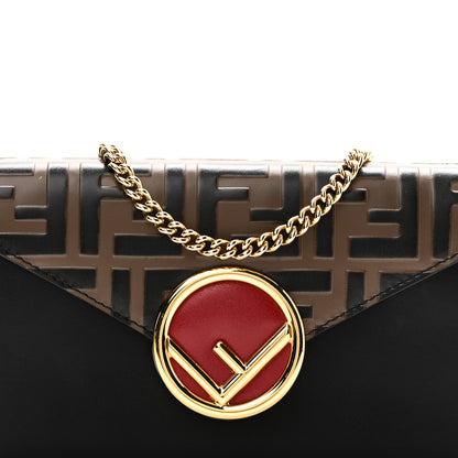 Fendi Vitello Liberty F is Fendi Bi-Color FF 1974 Embossed Envelope Belt Bag Maya Black 8 of 11