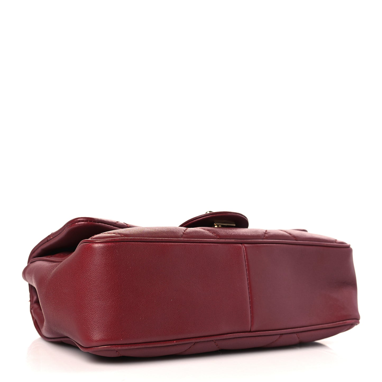 Lambskin Quilted Small Easy Carry Flap Burgundy
