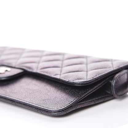 Chanel Iridescent Caviar Quilted Classic Pouch With Handle Black 9 of 10