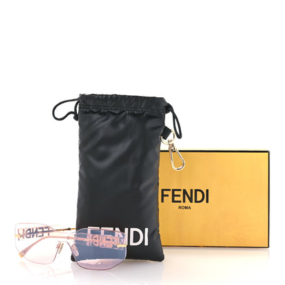 Fendi Metal Fendigraphy Shield Sunglasses FE 40066/U Pink Gold 7 of 7