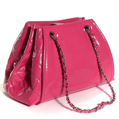 Chanel Vinyl Lipstick Ligne Large Accordion Tote Hot Pink 10 of 14