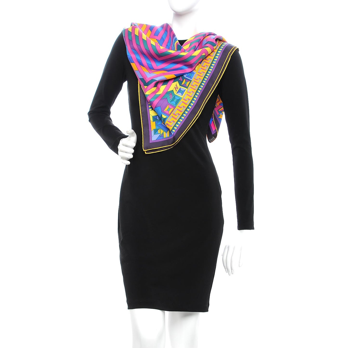 Silk Le Fil D'Ariane Scarf 90 Violet Vert Jaune