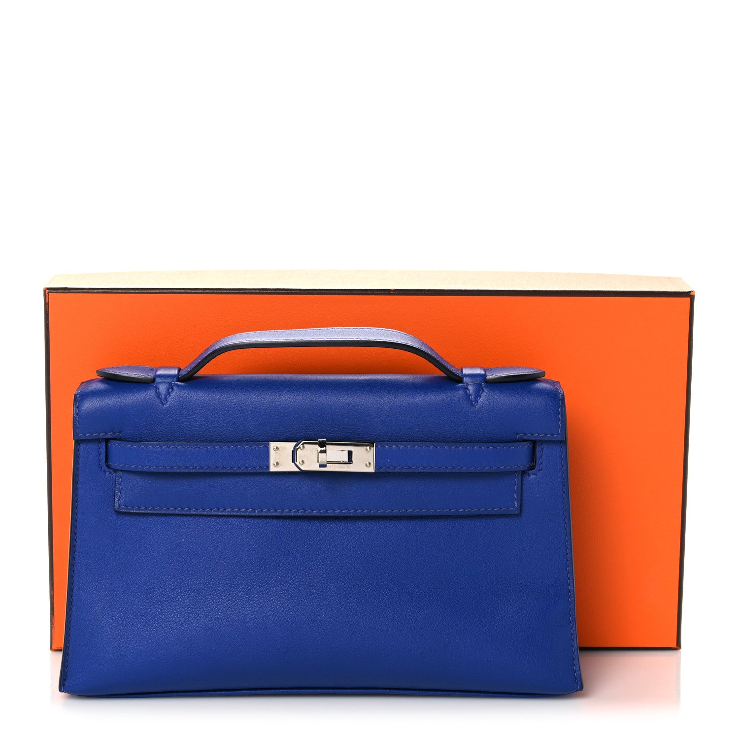 Hermes Swift Kelly Pochette Clutch Bleu Electrique 28 of 28