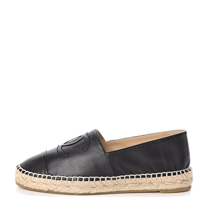 Chanel Lambskin CC Espadrilles 36 Black 1 of 11