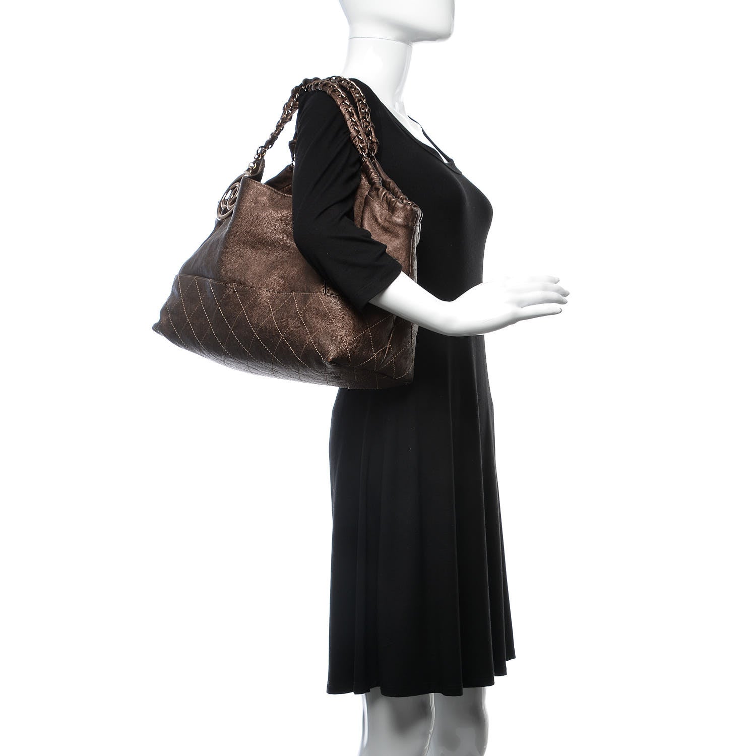 Chanel Metallic Calfskin Baby Coco Cabas Bronze 2 of 13