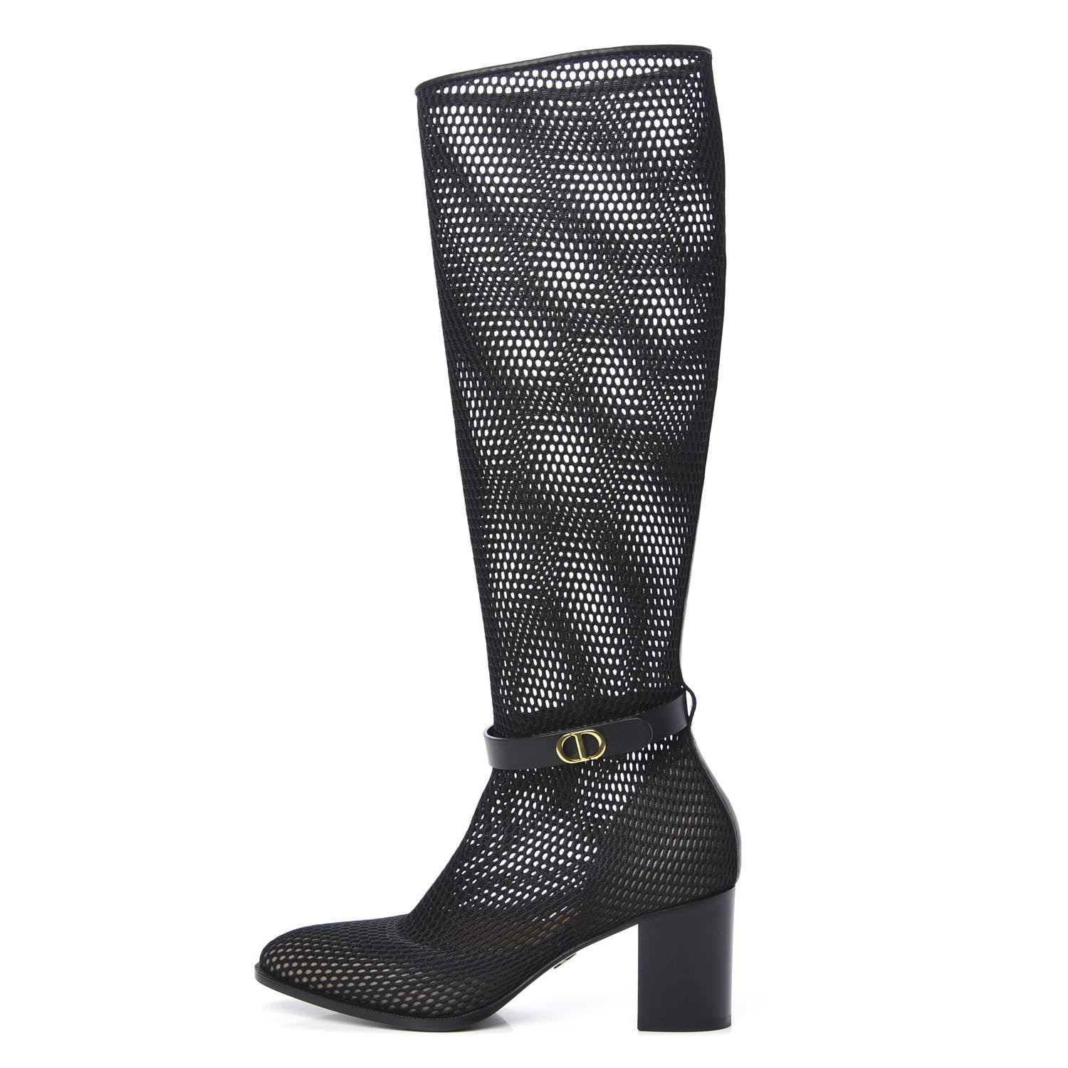 Christian Dior Calfskin Empreinte Resille High Boots 37.5 Black 1 of 8