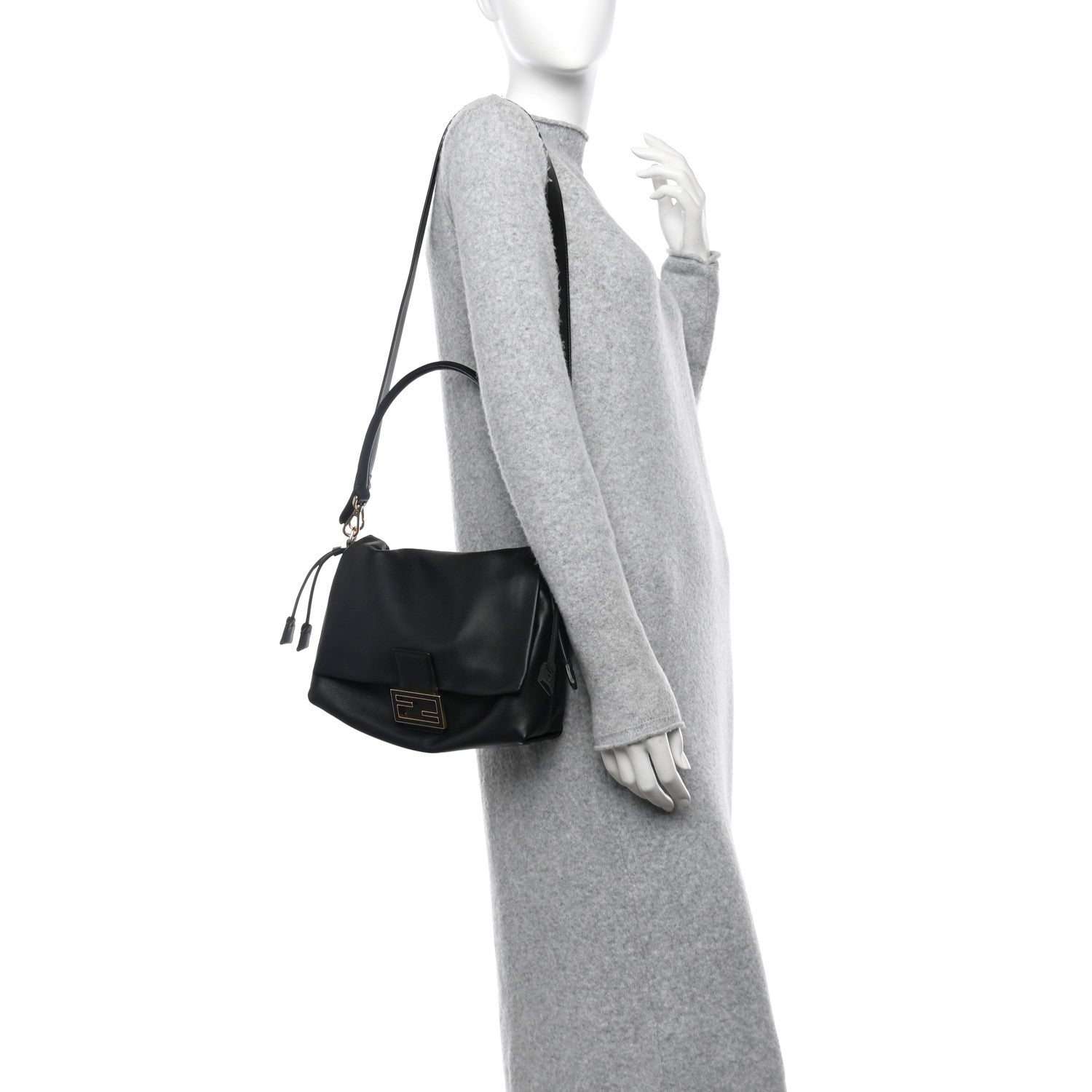 Fendi Nappa Medium Mamma Baguette Black 3 of 9